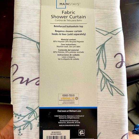 Fabric shower curtain with sayings and phrases on it.NWT,original packaging - Picture 8 of 9